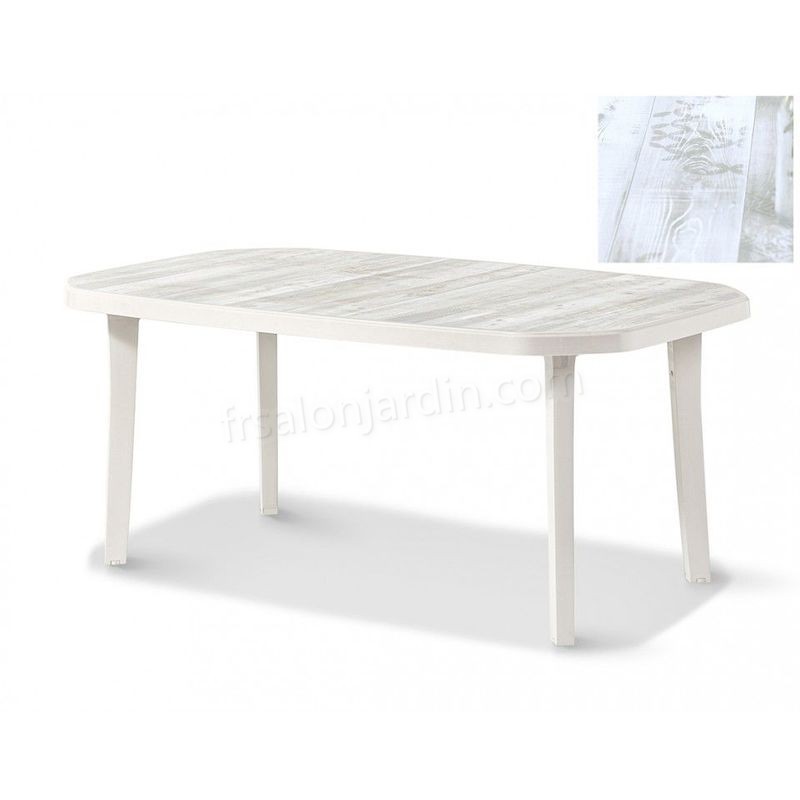 TABLE NORDIC 165x100 coloris lin plateau décoré bois - lin prix d’amis - -0