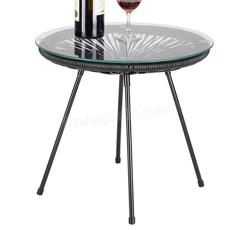 Table d'appoint »Acapulco« 45 x 44 cm acier noir table de jardin pied réglables prix d’amis - -4