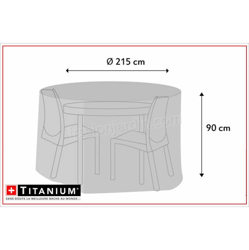 Housse de protection indéchirable pour table ronde TITANIUM® - 215 x 90 cm prix d’amis - -3
