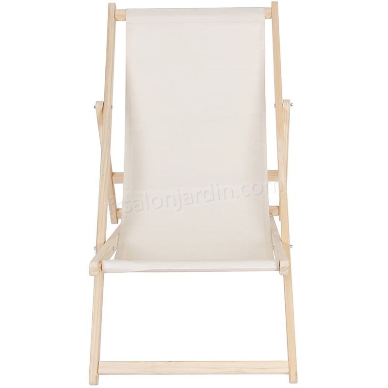 Canapé de plage, divan de jardin chaise longue de jardin en bois divan pliant - beige prix d’amis - -2