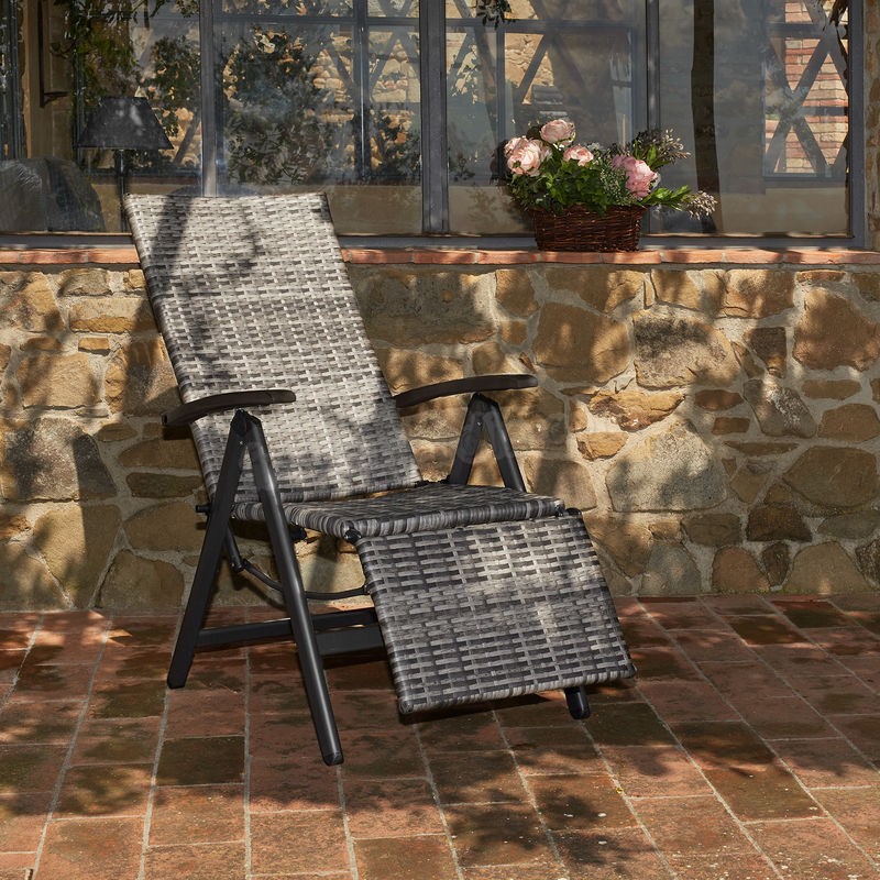Fauteuil de relaxation avec repose-pieds - mobilier de jardin, chaise de jardin, chaise fauteuil prix d’amis - -1