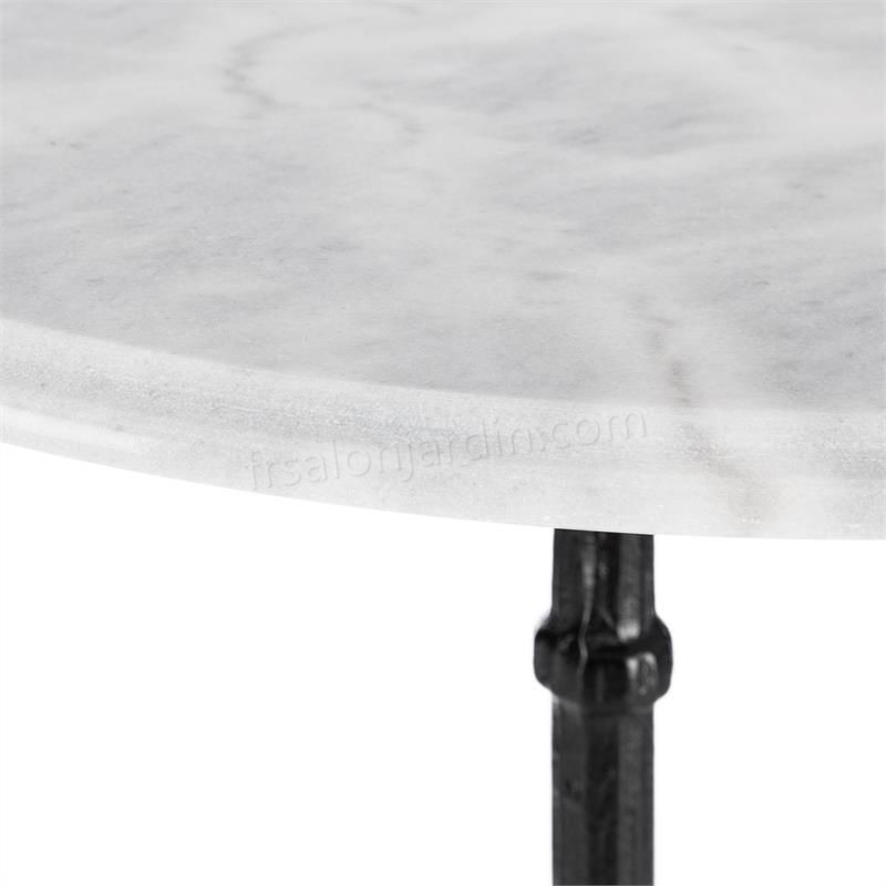 Blum Patras Table bistrot ronde en marbre blanc Ø 60 cm pied en fonte prix d’amis - -2