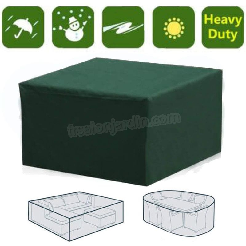 Housse de protection rectangulaire imperméable pour meubles de jardin, protection contre les UV, 13 tailles (vert) - Des tailles différentes prix d’amis - -1