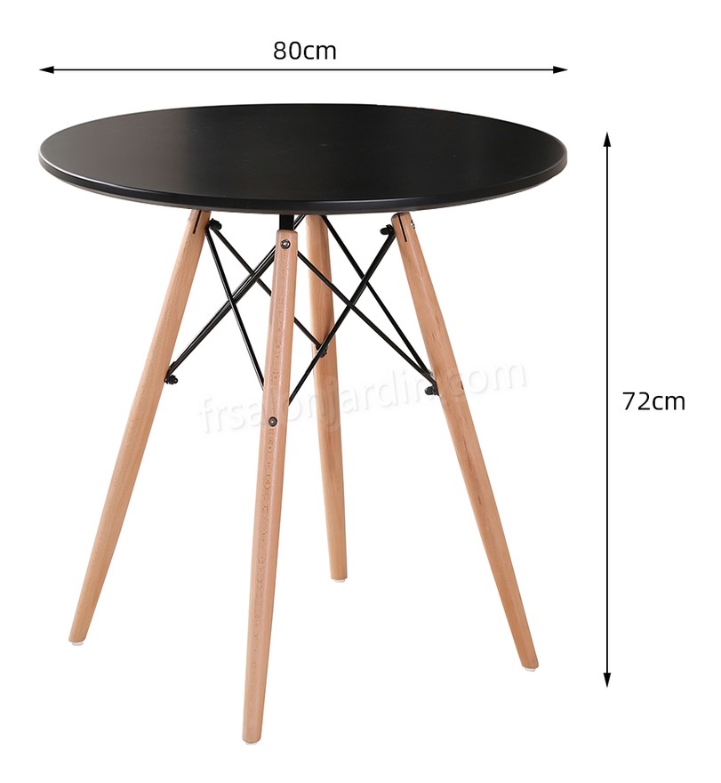 Table ronde Noir style scandinave - 80*80*75CM prix d’amis - -2