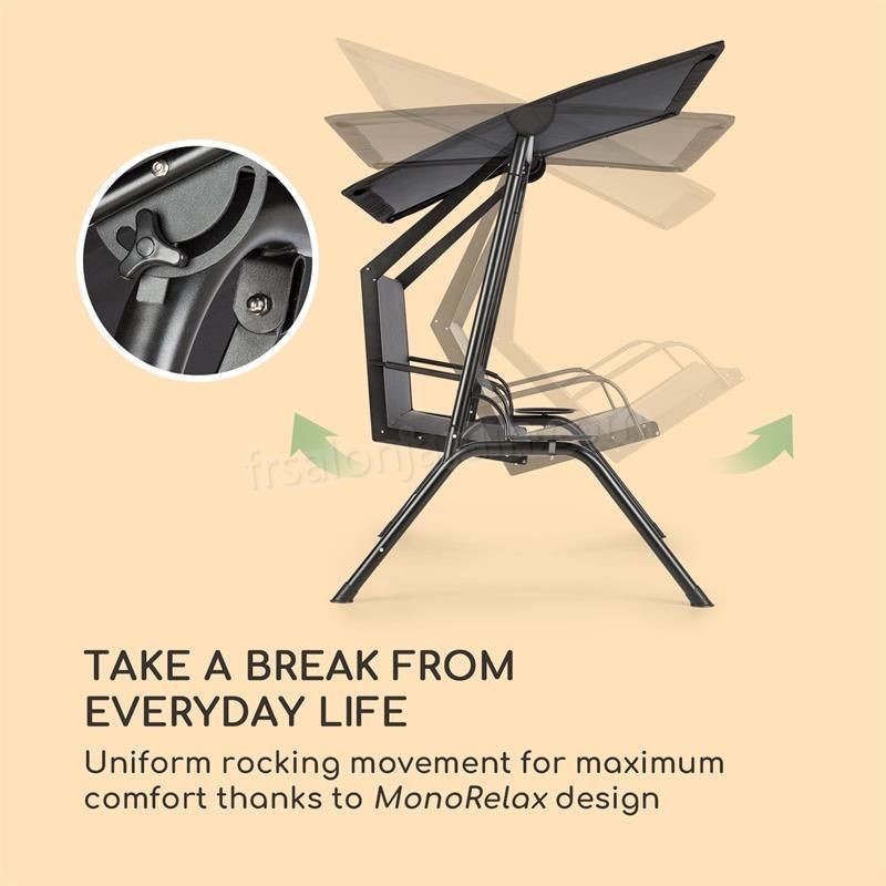 Blum Bel Air Mono Swing Balancelle avec auvent - cadre acier noir prix d’amis - -3