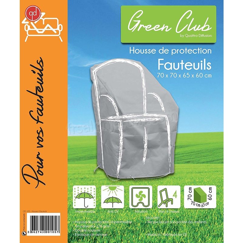 Housse de protection pour chaises de jardin empilables Haute qualité polyester L 70 x l 65 x h 70 Couleur Anthracite prix d’amis - -1