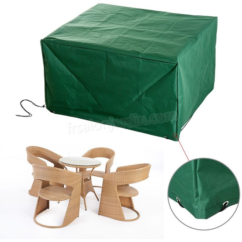 Housse de protection etanche pour meuble salon de jardin rectangulaire 135L x 135l x 75H cm vert - Vert prix d’amis - -1