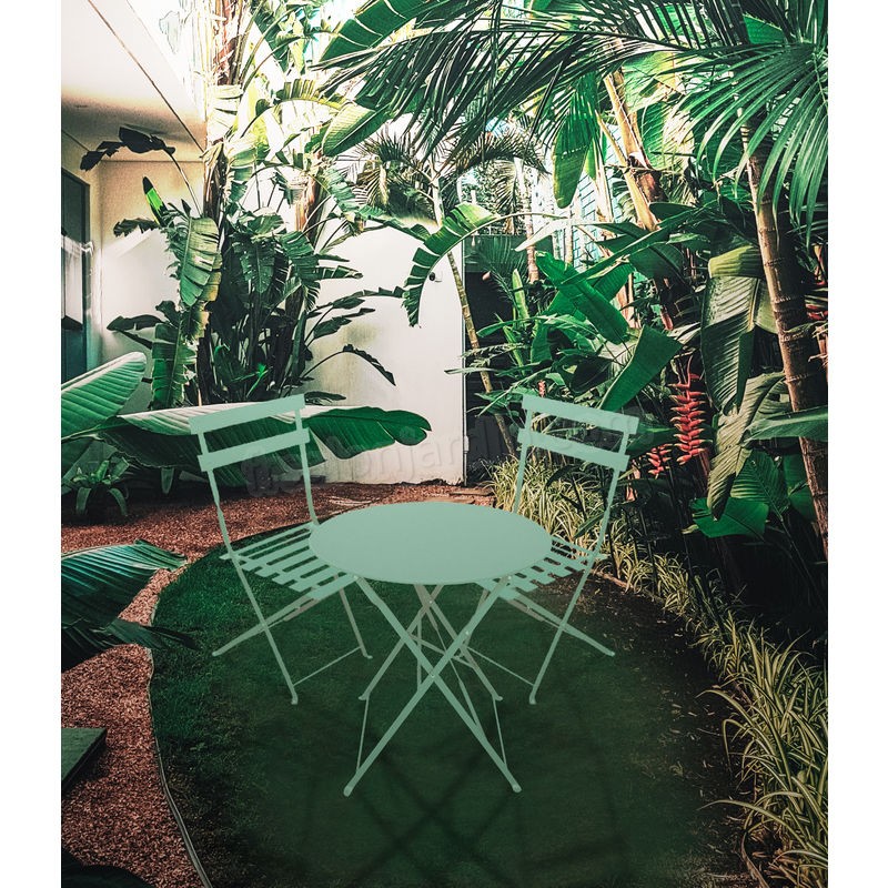 Chaise de jardin pliante BISTROT - Verte - Lot de 2 prix d’amis - -1