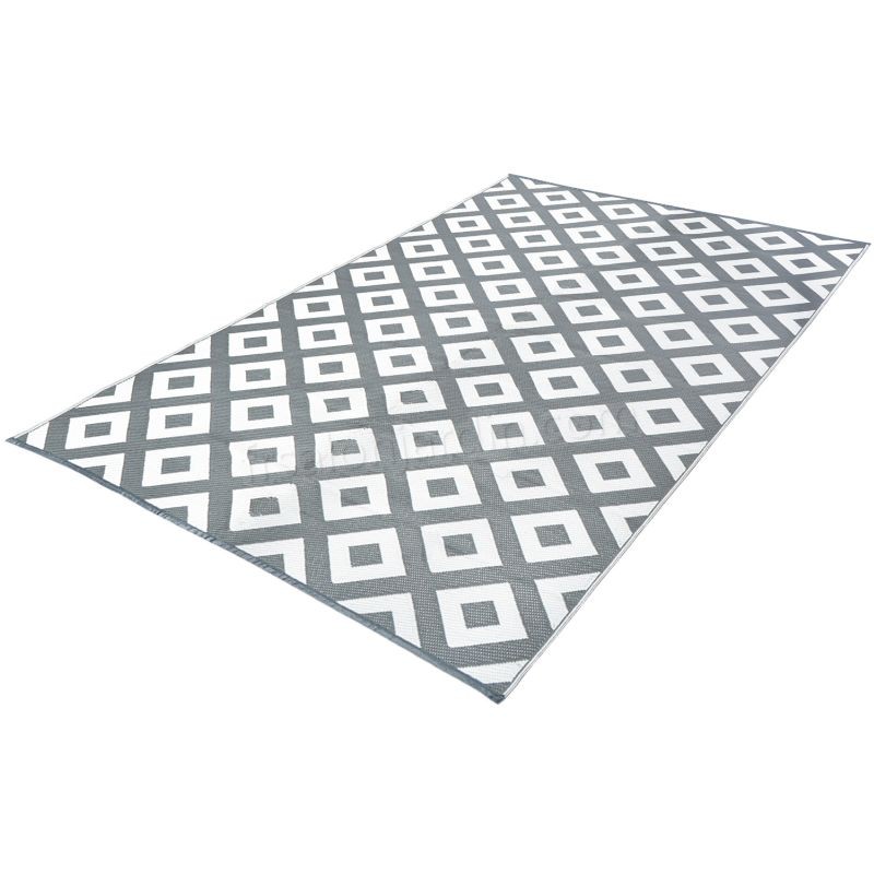 Tapis extérieur ELMA géométrique gris et blanc 160x260 cm prix d’amis - -1