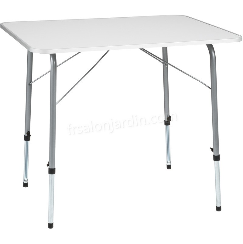 Table de Camping, Table de Pique Nique, Table de Jardin Ajustable en Hauteur - Pliante 80 cm x 60 cm x 68 cm Blanc prix d’amis - -0