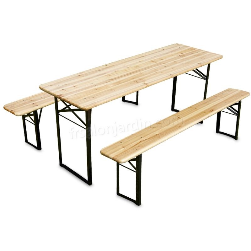 Set de table et bancs en bois prix d’amis - -0