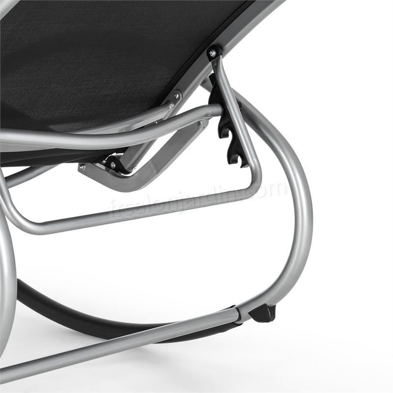 Blumfeldt Santorini Fauteuil à bascule chaise longue aluminium polyester -noir prix d’amis - -2