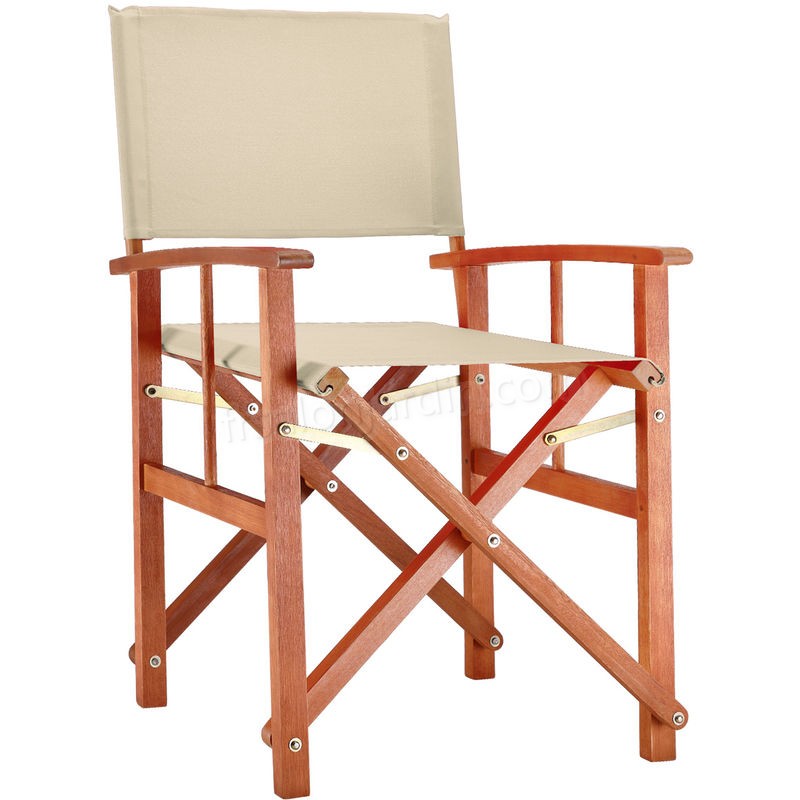 DEUBA - Chaise de Jardin « Cannes » - différentes couleurs - pliable - bois d'eucalyptus certifié FSC - pré-huilé - design régisseur - Fauteuil prix d’amis - -0