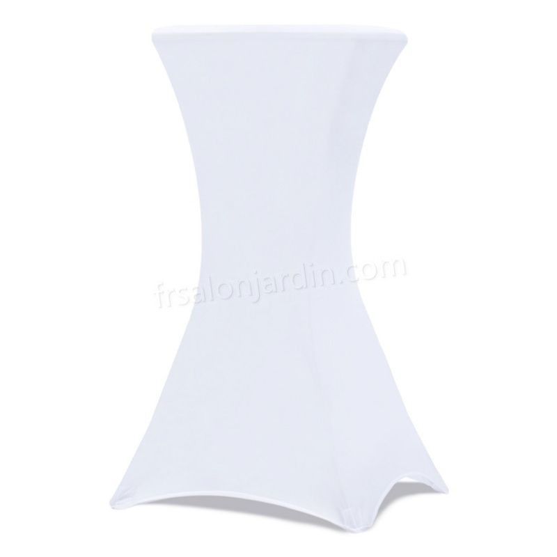 Housse blanche x2 pour table haute pliante 105 cm prix d’amis - -3