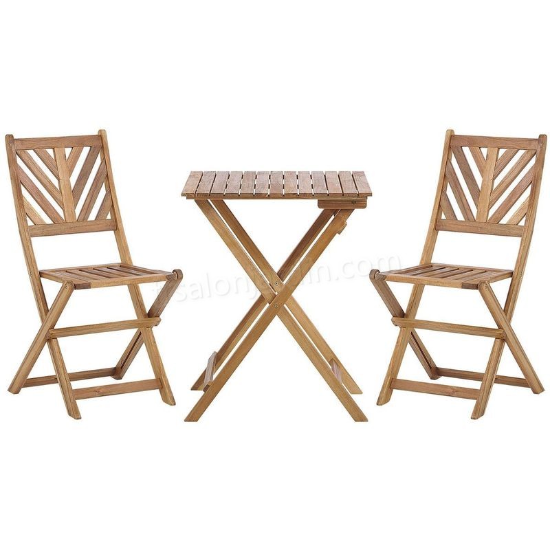 Salon de jardin bistrot table et de 2 chaises en bois TERNI prix d’amis - -0