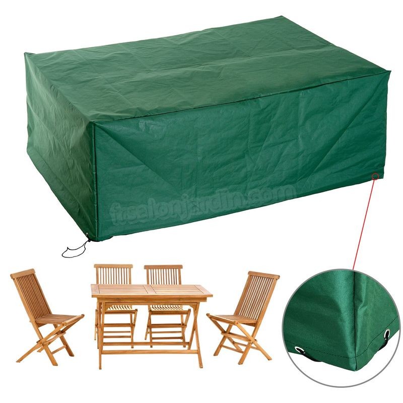 Housse de protection etanche pour meuble salon de jardin rectangulaire 210L x 140l x 80H cm vert - Vert prix d’amis - -1