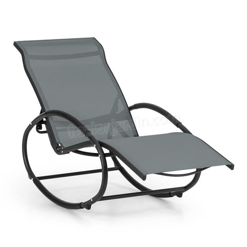 Blumfeldt Santorini Fauteuil à bascule chaise longue aluminium polyester -gris prix d’amis - -0