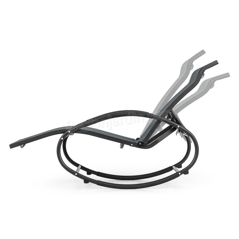 Blumfeldt Santorini Fauteuil à bascule chaise longue aluminium polyester -gris prix d’amis - -4