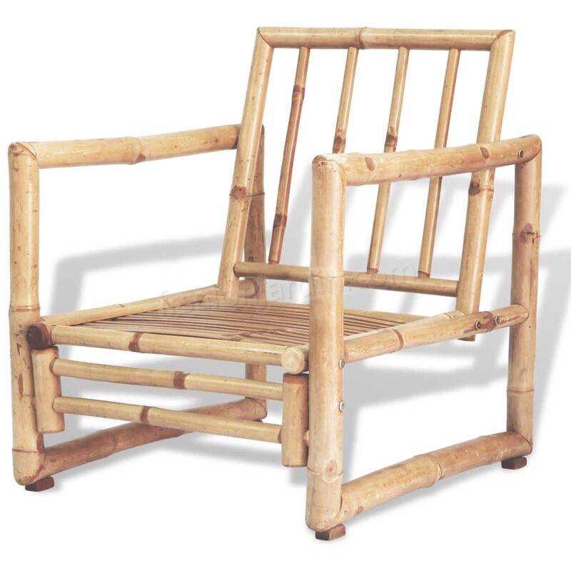 Chaises de jardin 2 pcs avec coussins et oreillers Bambou prix d’amis - -1