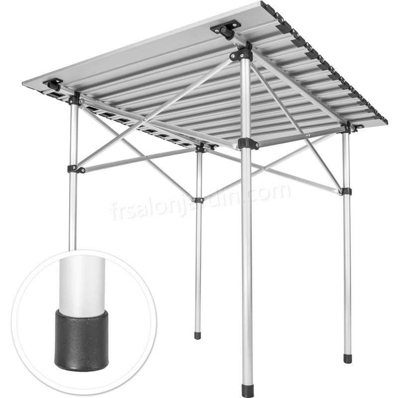 Table pliante de Camping 70 cm x 70 cm x 70 cm en Aluminium + Sac de transport prix d’amis - -1
