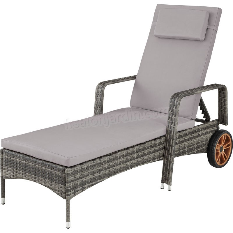 Bain de soleil aluminium BIARRITZ 6 positions avec roulettes - chaise longue, transat bain de soleil, transat jardin prix d’amis - -0