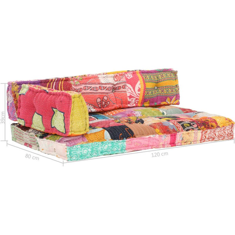 Coussin de canapé palette Multicolore Tissu Patchwork prix d’amis - -4