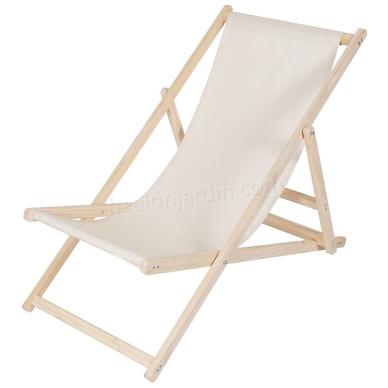 Canapé de plage, divan de jardin chaise longue de jardin en bois divan pliant - beige prix d’amis - -0