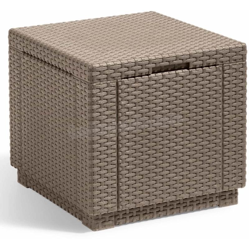 Allibert Pouf de Rangement Cube Cappuccino 228749 prix d’amis - -1