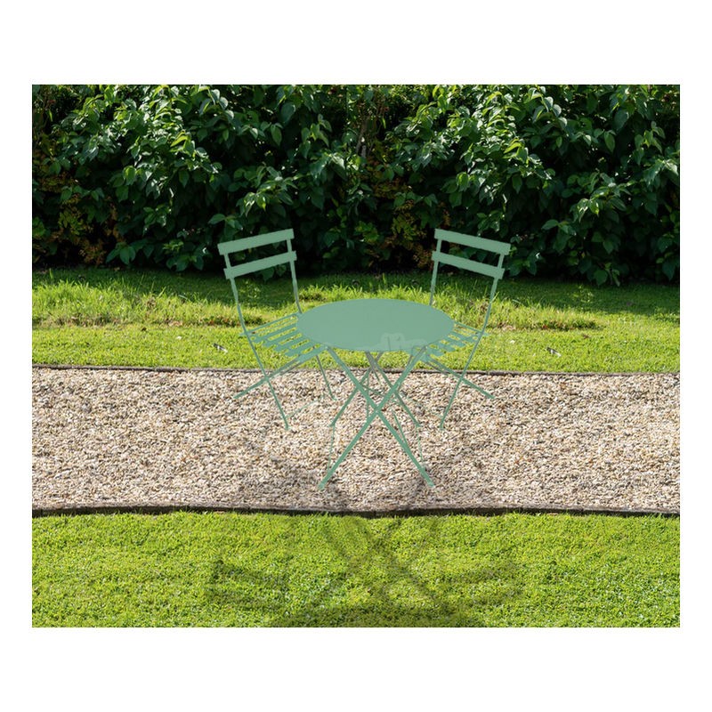 Chaise de jardin pliante BISTROT - Verte - Lot de 2 prix d’amis - -2