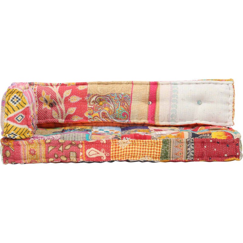 Coussin de canapé palette Multicolore Tissu Patchwork prix d’amis - -1