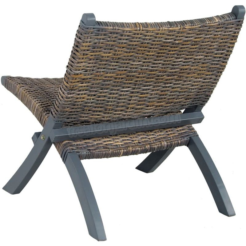 Chaise de relaxation Gris Rotin naturel kubu et bois d'acajou prix d’amis - -3