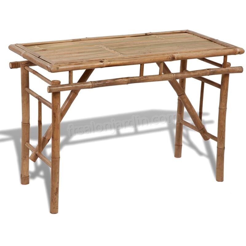 Table pliable de jardin 120x50x77 cm Bambou prix d’amis - -0