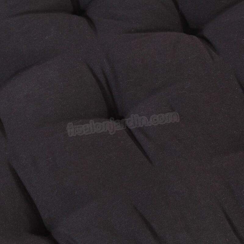 Coussin de plancher de palette Coton 120x80x10 cm Noir prix d’amis - -1