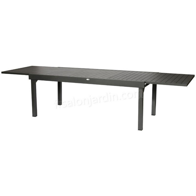 Table extensible rectangulaire alu Piazza 10/12 places Graphite - Hespéride prix d’amis - -1