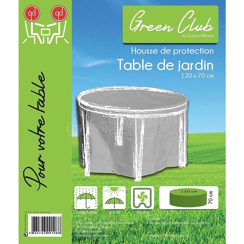Housse de protection pour Table de Jardin ronde Haute qualité polyester D 120 x h 70 cm Couleur Anthracite prix d’amis - -1