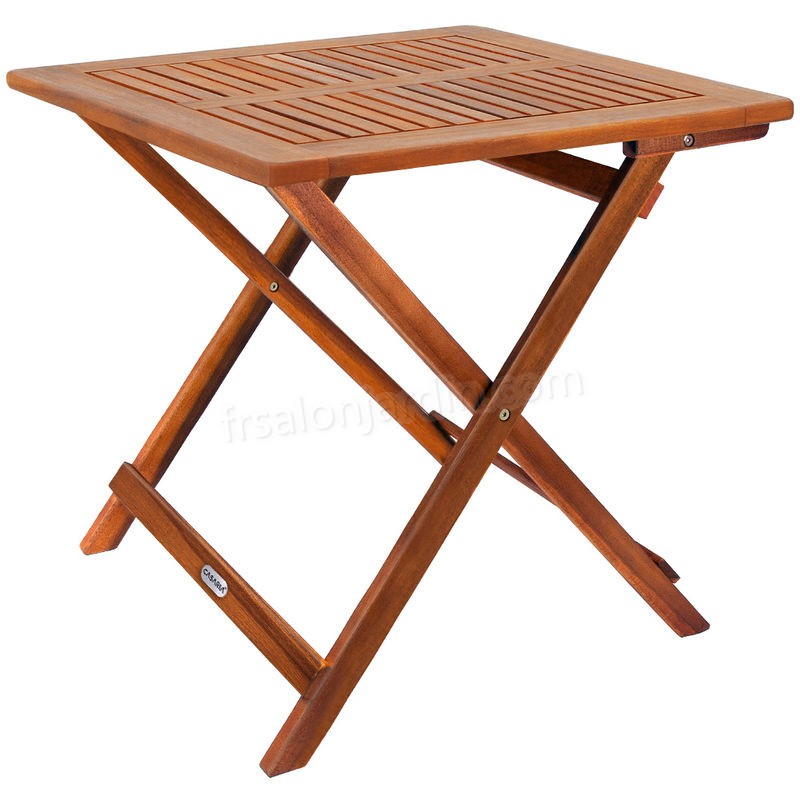 Table d'appoint pliable en bois d'acacia, table pour camping jardin 70x70x73cm prix d’amis - -0
