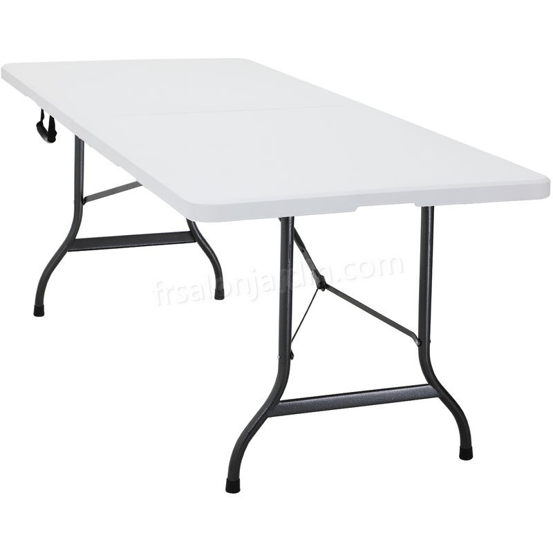 Monzana | Table de camping • 76x183cm • pliante • plastique robuste blanc | Table de jardin, terrasse, buffet prix d’amis - -1