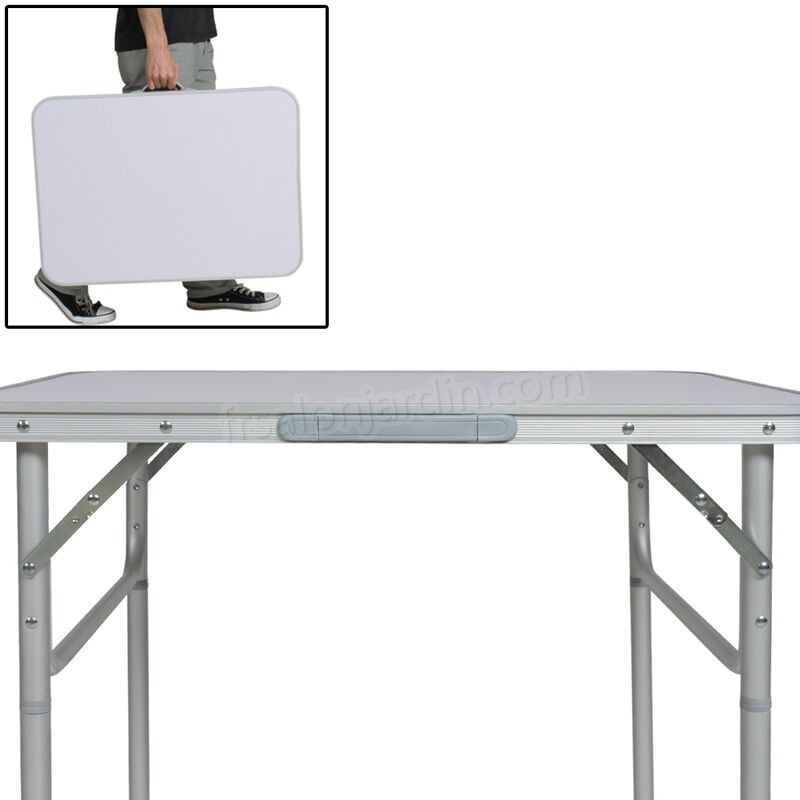 Table de Camping Pique Nique Pliante en Aluminium 75 cm x 55 cm x 68 cm Gris prix d’amis - -3