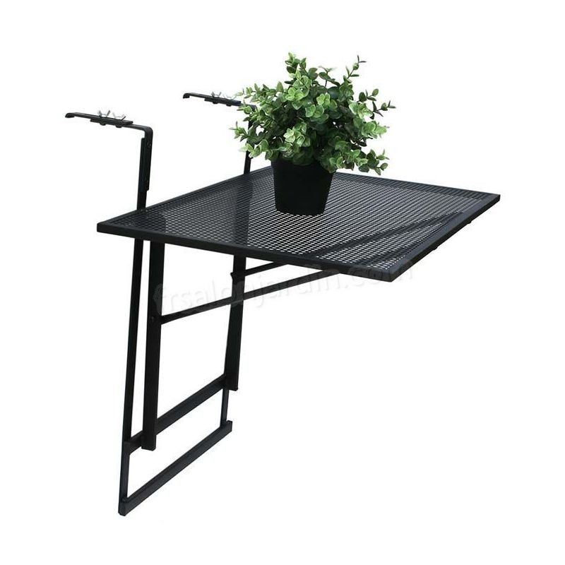 Table de balcon pliable en métal Lina Noir - Noir prix d’amis - -0