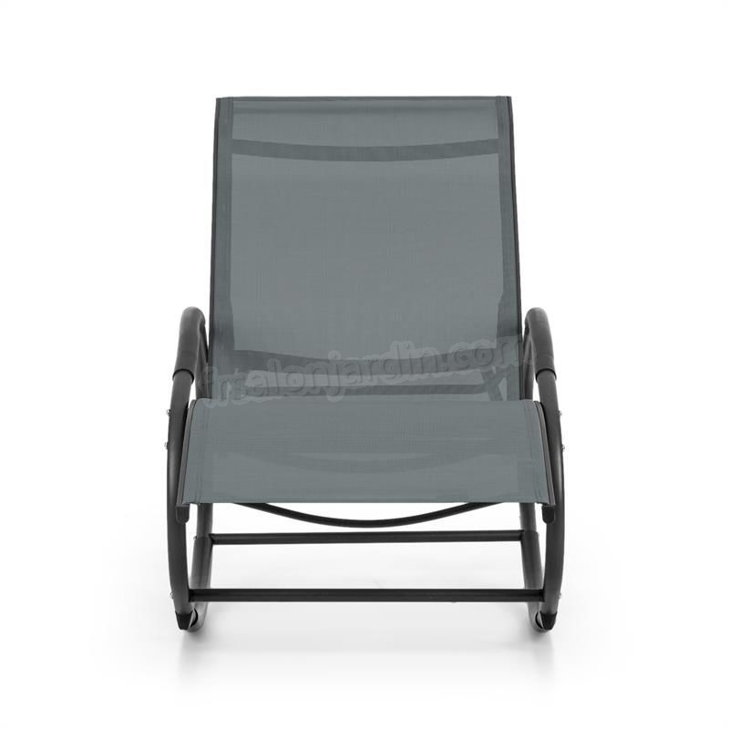 Blumfeldt Santorini Fauteuil à bascule chaise longue aluminium polyester -gris prix d’amis - -3