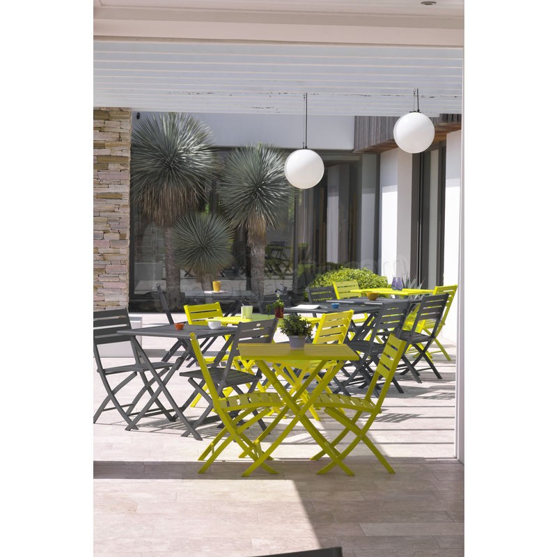 Ensemble table de jardin MARIUS pliante en aluminium 70x70 cm + 2 chaises pliantes - ANTHRACITE prix d’amis - -3