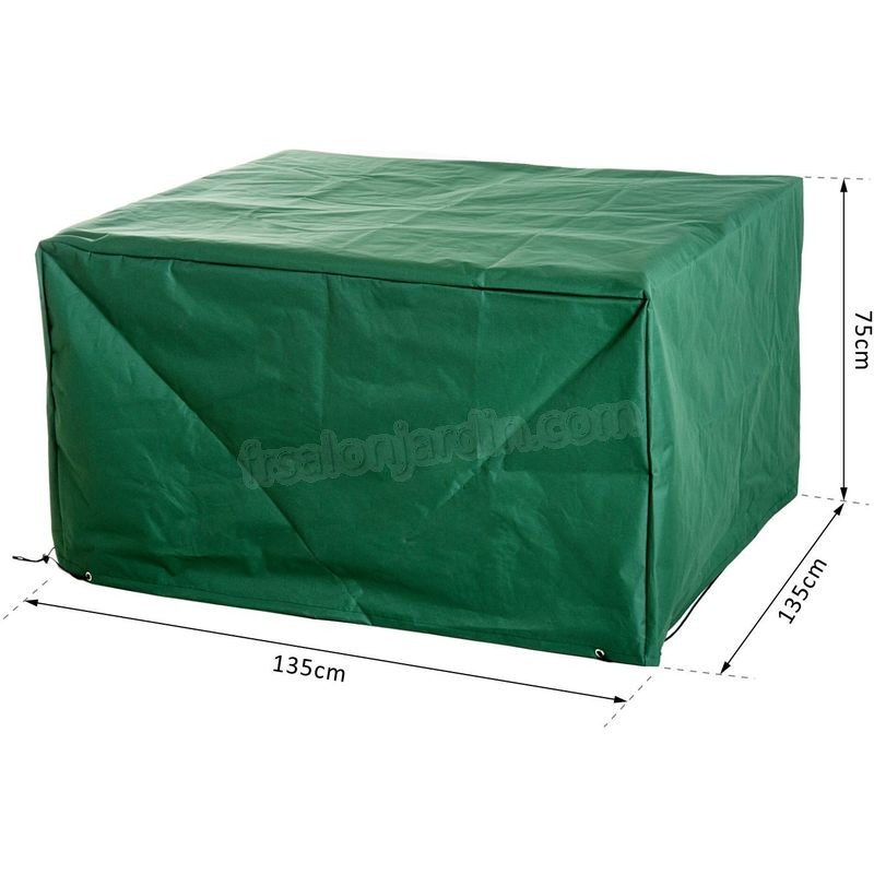 Housse de protection etanche pour meuble salon de jardin rectangulaire 135L x 135l x 75H cm vert - Vert prix d’amis - -2