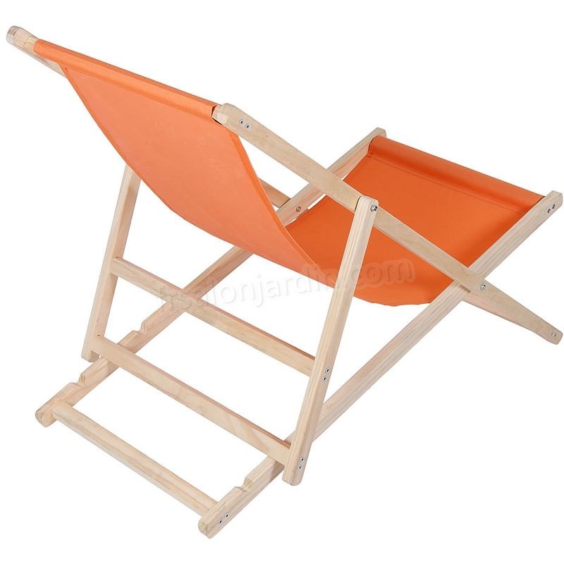 Canapé de plage, divan de jardin chaise longue de jardin en bois divan pliant - orange prix d’amis - -2