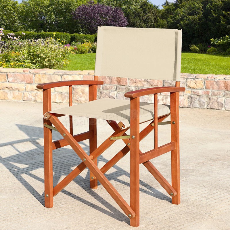 DEUBA - Chaise de Jardin « Cannes » - différentes couleurs - pliable - bois d'eucalyptus certifié FSC - pré-huilé - design régisseur - Fauteuil prix d’amis - -1