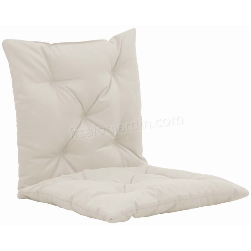 Coussins de chaise pivotante 2 pcs Crème 50 cm Tissu prix d’amis - -2