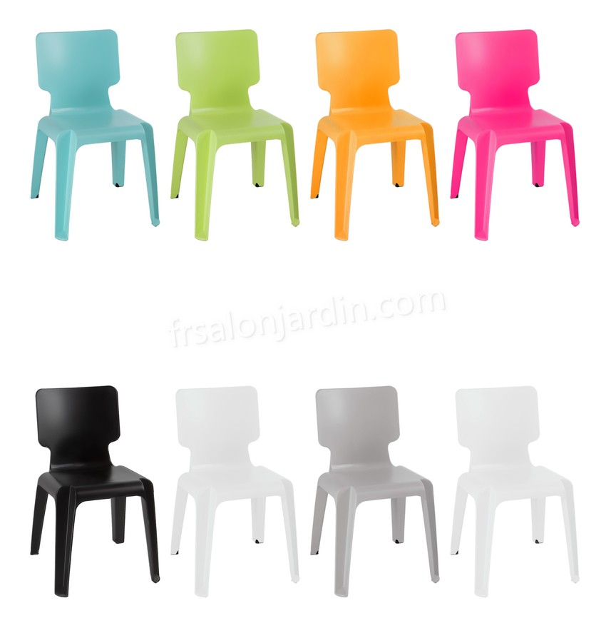 Chaise en plastique robuste empilable BLANC prix d’amis - -0
