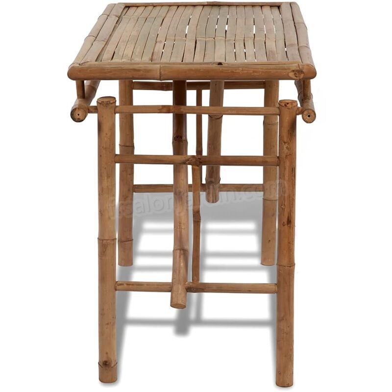 Table pliable de jardin 120x50x77 cm Bambou prix d’amis - -2