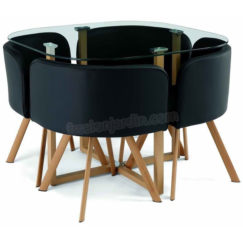 MOSAIC - Table Mosaic + 4 chaises noir prix d’amis - -4