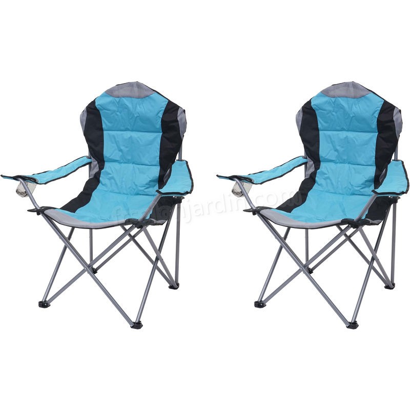 2x Chaise de camping HHG-044, chaise pour pêcheur, pliable, rembourré prix d’amis - -0
