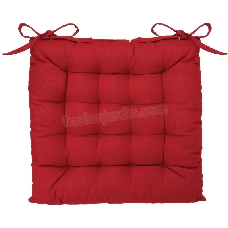 Coussin de chaise carré - Long. 38 cm - Rouge - Rouge prix d’amis - -0